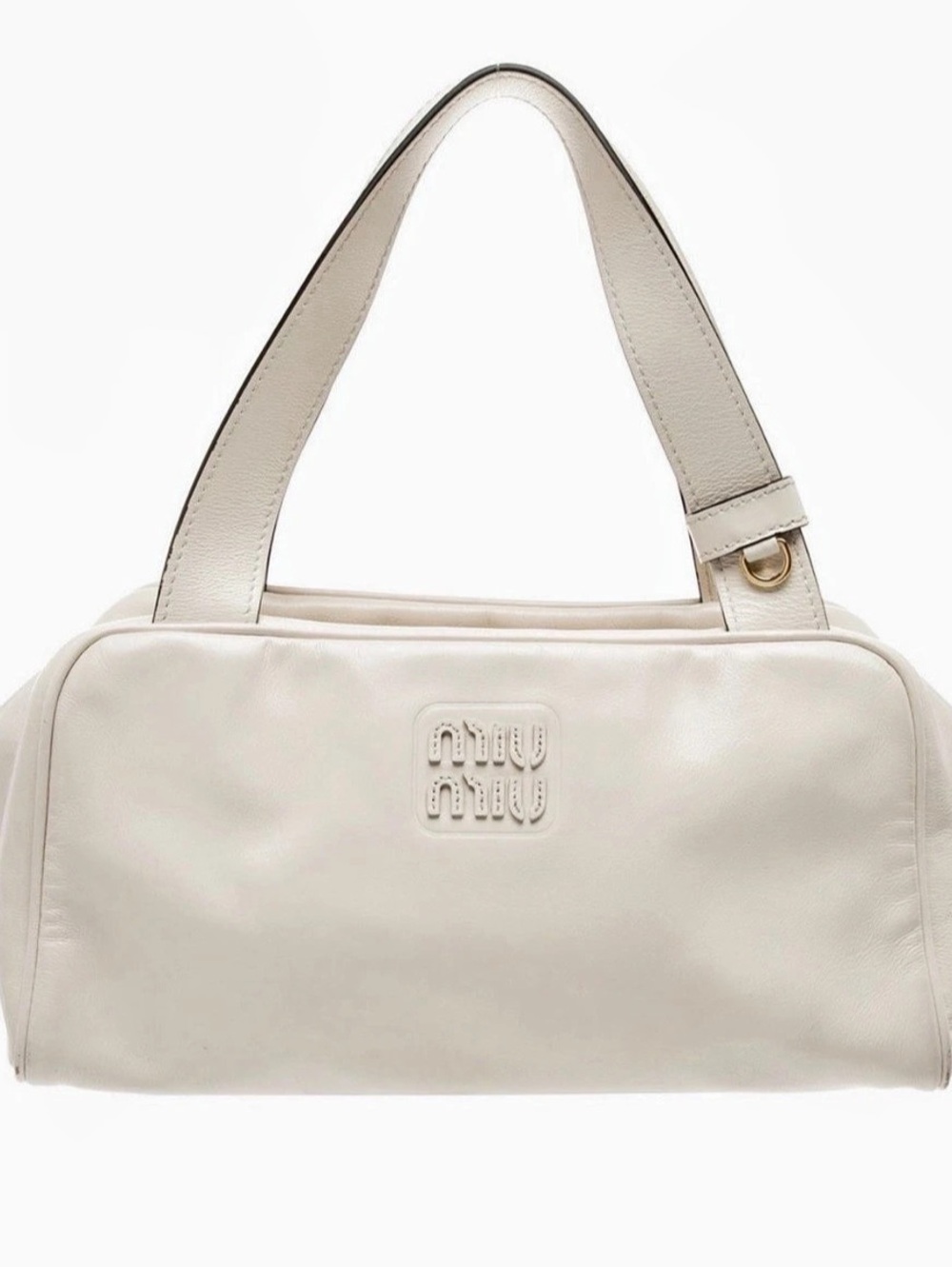 Miu Beau Leather Bag White Shoulder Bag